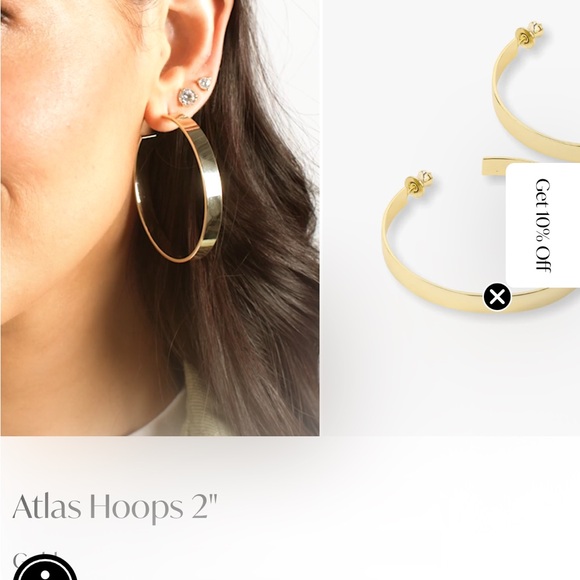 Melinda Maria Gold Hoop Earrings - Picture 3 of 3